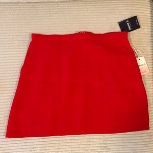 Women's Bold Red A-Line Skirt with Pockets & Zipper